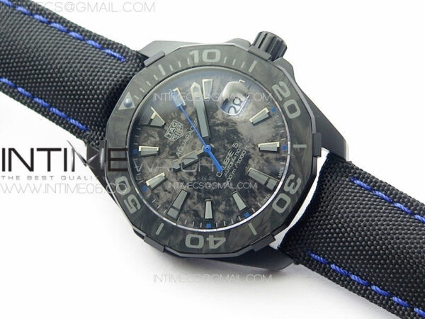Aquaracer Calibre 5 PVD 41mm TARF 1:1 Best Edition Carbon/Blue Dial on Black Nylon Strap SW200 – Bild 2
