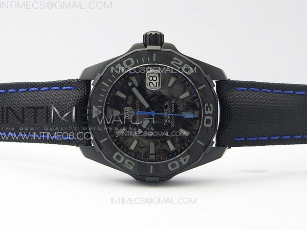 Aquaracer Calibre 5 PVD 41mm TARF 1:1 Best Edition Carbon/Blue Dial on Black Nylon Strap SW200 – Bild 3