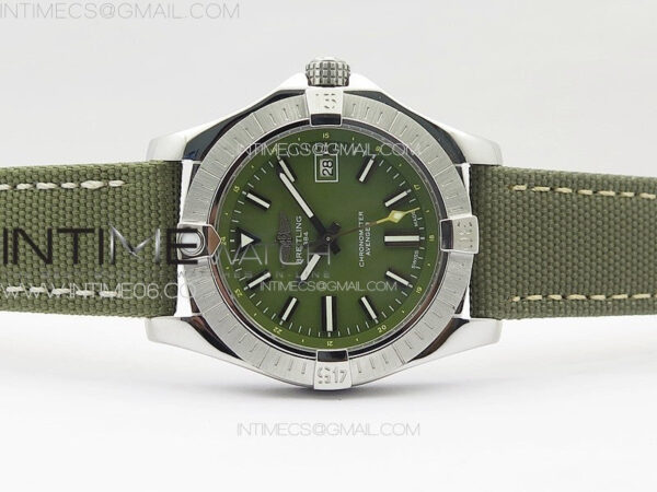 Avenger Automatic 43mm SS B50 Best Edition Green Dial on Green Nylon Strap A2824 – Bild 3