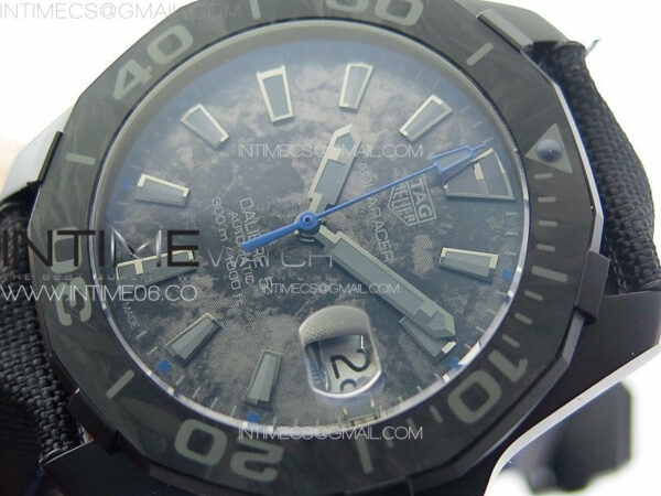 Aquaracer Calibre 5 PVD 41mm TARF 1:1 Best Edition Carbon/Blue Dial on Black Nylon Strap SW200 – Bild 4