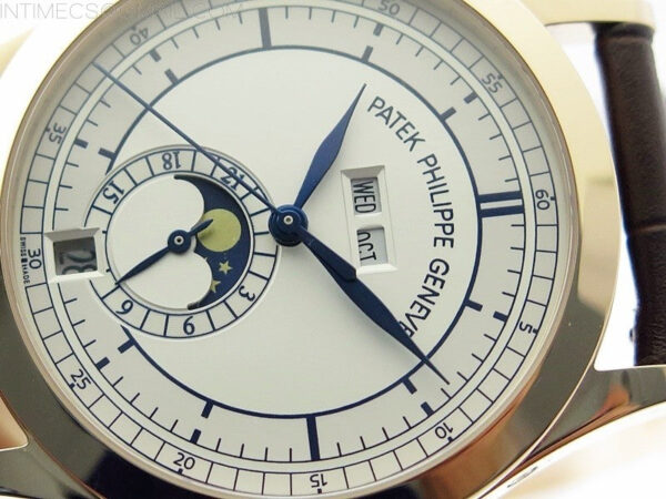 Annual Calendar Complications 5396 RG GRF Best Edition White dial Blue Markers on Brown leather strap A324 – Bild 4