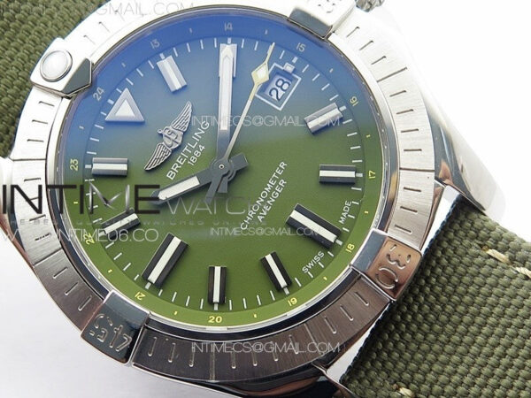 Avenger Automatic 43mm SS B50 Best Edition Green Dial on Green Nylon Strap A2824 – Bild 5