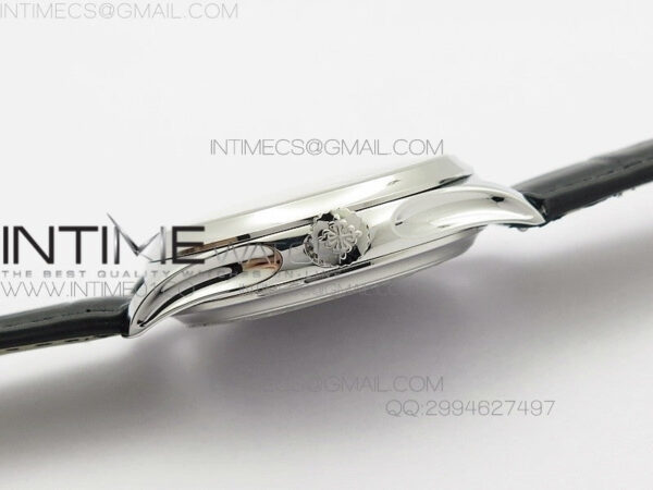 Calatrava 5227 SS Version  white Dial on Black Leather Strap Japanese MIYOTA 9015 PP324CS – Bild 5