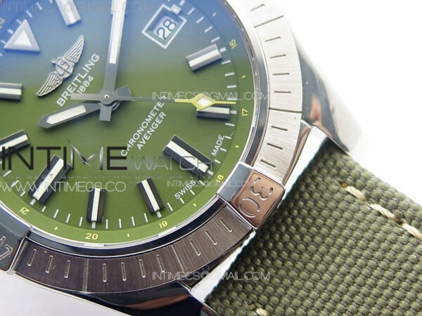 Avenger Automatic 43mm SS B50 Best Edition Green Dial on Green Nylon Strap A2824 – Bild 6