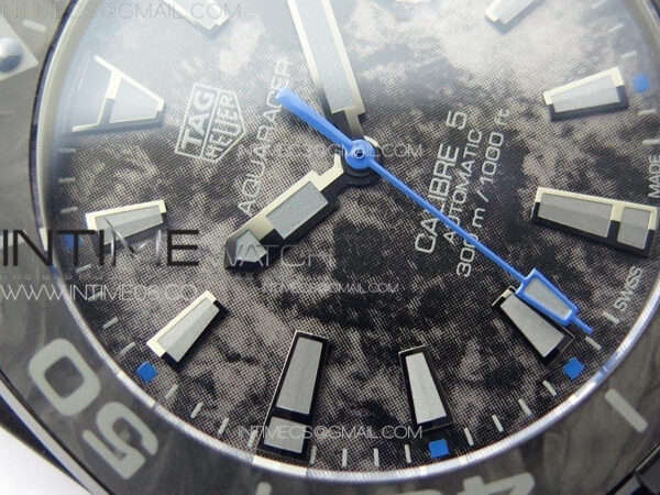 Aquaracer Calibre 5 PVD 41mm TARF 1:1 Best Edition Carbon/Blue Dial on Black Nylon Strap SW200 – Bild 6
