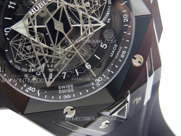 Big Bang Sang Bleu II Black Ceramic ZF Best Edition on Black Rubber Strap A1240 – Bild 6