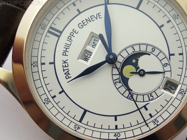 Annual Calendar Complications 5396 RG GRF Best Edition White dial Blue Markers on Brown leather strap A324 – Bild 7