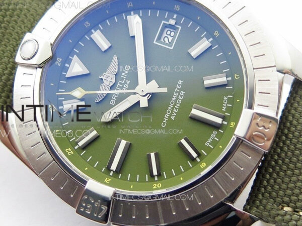 Avenger Automatic 43mm SS B50 Best Edition Green Dial on Green Nylon Strap A2824 – Bild 7