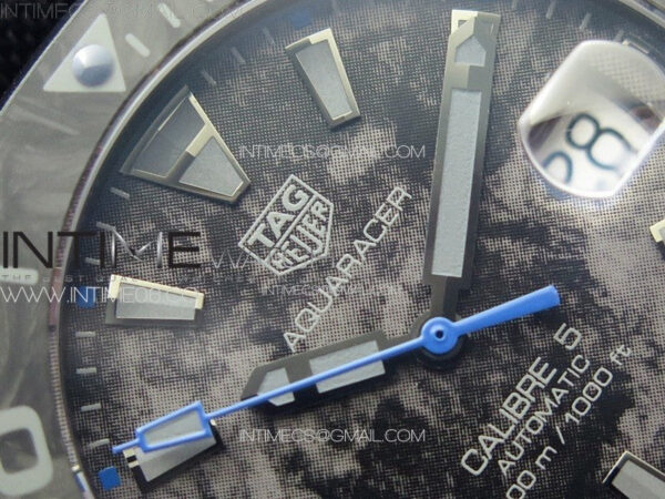 Aquaracer Calibre 5 PVD 41mm TARF 1:1 Best Edition Carbon/Blue Dial on Black Nylon Strap SW200 – Bild 7