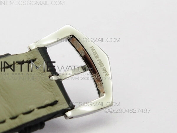 Calatrava 5227 SS Version  white Dial on Black Leather Strap Japanese MIYOTA 9015 PP324CS – Bild 8