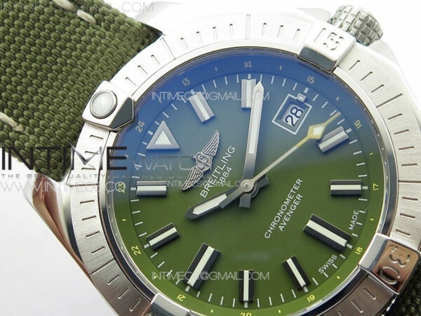Avenger Automatic 43mm SS B50 Best Edition Green Dial on Green Nylon Strap A2824 – Bild 8