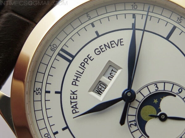 Annual Calendar Complications 5396 RG GRF Best Edition White dial Blue Markers on Brown leather strap A324 – Bild 8