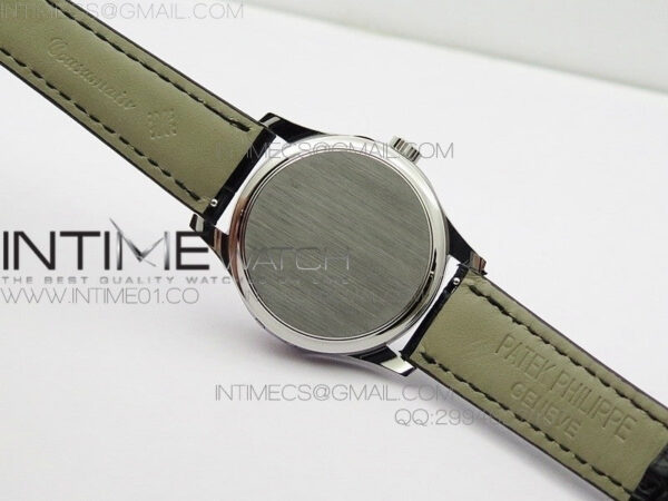 Calatrava 5227 SS Version  white Dial on Black Leather Strap Japanese MIYOTA 9015 PP324CS – Bild 9