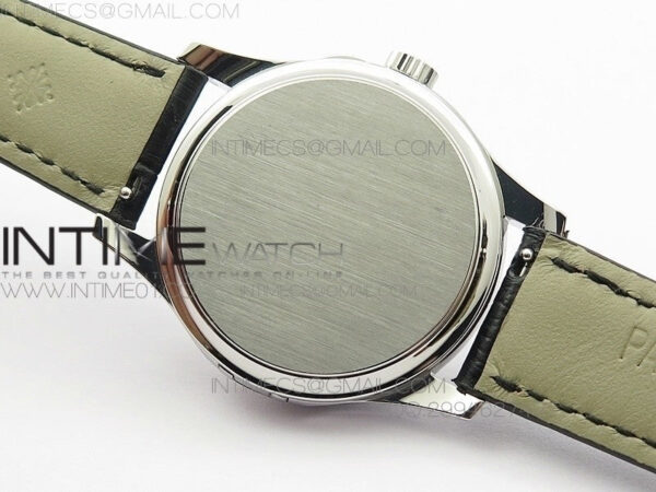 Calatrava 5227 SS Version  white Dial on Black Leather Strap Japanese MIYOTA 9015 PP324CS – Bild 10