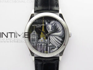 Classic 5077P-102 SS Case FLF Best Edition Real Enamel Dial 4 Black Leather strap Cal.240