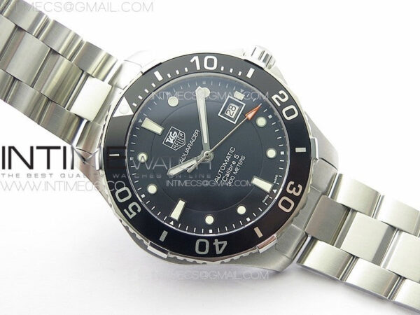 Aquaracer Calibre 5 41.5mm TARF 1:1 Best Edition Black Dial Black Bezel on SS Bracelet SW200 – Bild 2