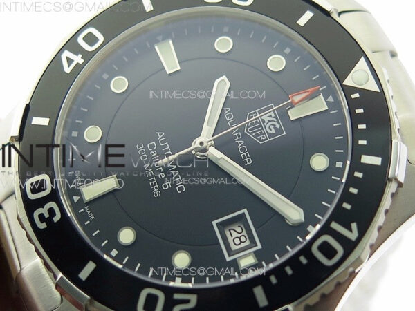 Aquaracer Calibre 5 41.5mm TARF 1:1 Best Edition Black Dial Black Bezel on SS Bracelet SW200 – Bild 4