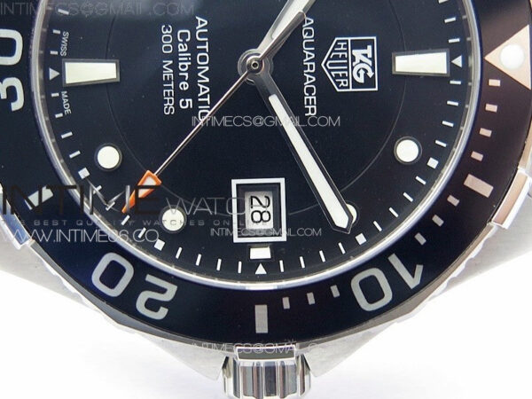 Aquaracer Calibre 5 41.5mm TARF 1:1 Best Edition Black Dial Black Bezel on SS Bracelet SW200 – Bild 5