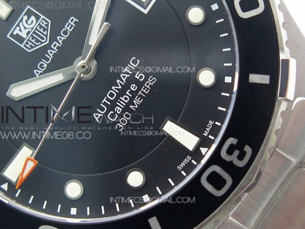 Aquaracer Calibre 5 41.5mm TARF 1:1 Best Edition Black Dial Black Bezel on SS Bracelet SW200 – Bild 6