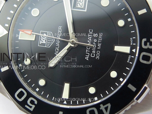 Aquaracer Calibre 5 41.5mm TARF 1:1 Best Edition Black Dial Black Bezel on SS Bracelet SW200 – Bild 7