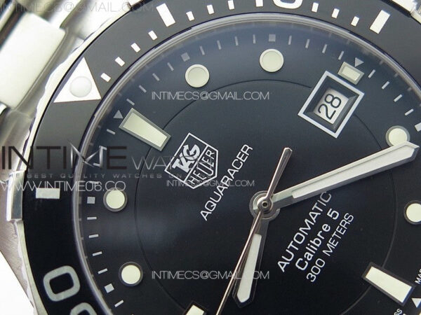 Aquaracer Calibre 5 41.5mm TARF 1:1 Best Edition Black Dial Black Bezel on SS Bracelet SW200 – Bild 8