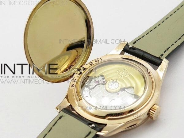 Calatrava 5227 BP Version RG Black Dial on Black Leather Strap Japanese MIYOTA 9015 PP324CS – Bild 11