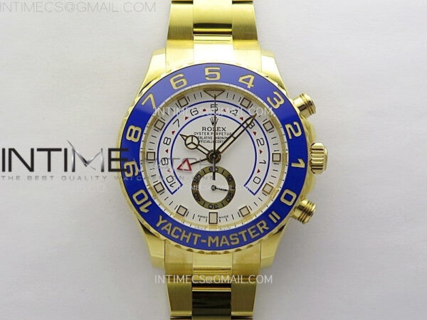 YachtMaster II 116688 Blue Ceramic Bezel YG KF 1:1 Best Edition White Dial on YG Bracelet A7750 – Bild 2