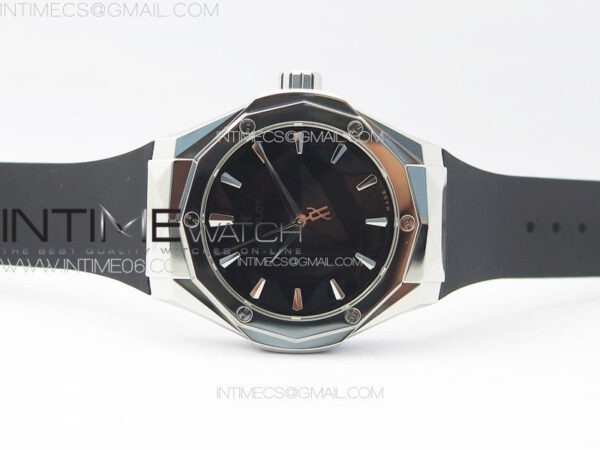 Classic Fusion Orlinski SS B50F 1:1 Best Edition Black Faceted Dial on Black Rubber Strap A2892 – Bild 3