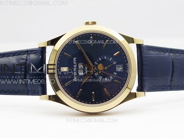 Annual Calendar Moonphase 5396 RG PPF 1:1 Best Edition Blue Dial on Black Leather Strap PPF324 – Bild 3