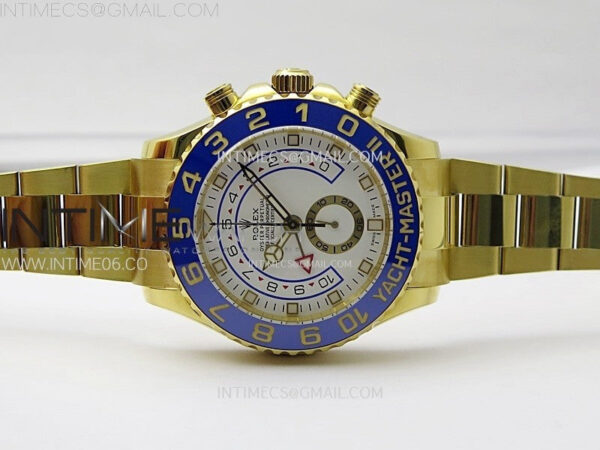 YachtMaster II 116688 Blue Ceramic Bezel YG KF 1:1 Best Edition White Dial on YG Bracelet A7750 – Bild 3