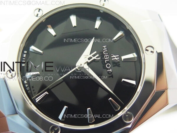 Classic Fusion Orlinski SS B50F 1:1 Best Edition Black Faceted Dial on Black Rubber Strap A2892 – Bild 4
