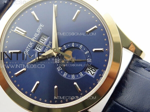 Annual Calendar Moonphase 5396 RG PPF 1:1 Best Edition Blue Dial on Black Leather Strap PPF324 – Bild 5