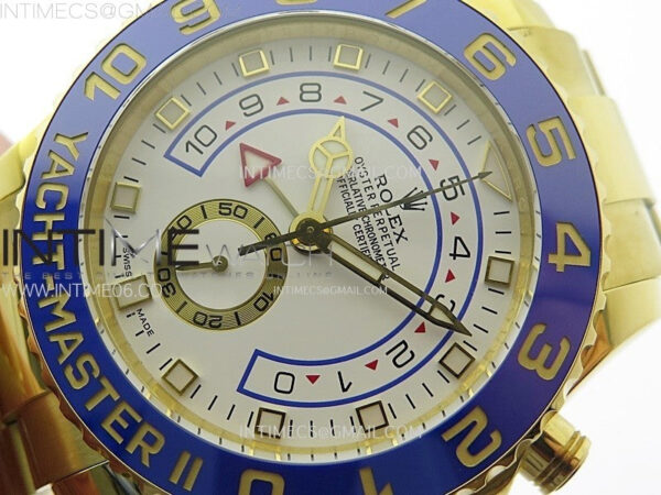 YachtMaster II 116688 Blue Ceramic Bezel YG KF 1:1 Best Edition White Dial on YG Bracelet A7750 – Bild 5