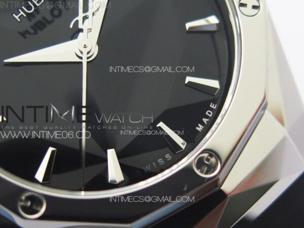 Classic Fusion Orlinski SS B50F 1:1 Best Edition Black Faceted Dial on Black Rubber Strap A2892 – Bild 5