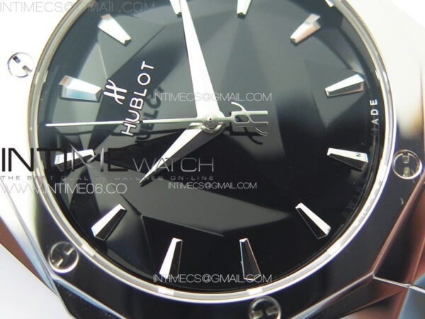 Classic Fusion Orlinski SS B50F 1:1 Best Edition Black Faceted Dial on Black Rubber Strap A2892 – Bild 6