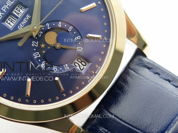 Annual Calendar Moonphase 5396 RG PPF 1:1 Best Edition Blue Dial on Black Leather Strap PPF324 – Bild 6