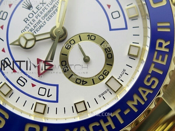 YachtMaster II 116688 Blue Ceramic Bezel YG KF 1:1 Best Edition White Dial on YG Bracelet A7750 – Bild 6