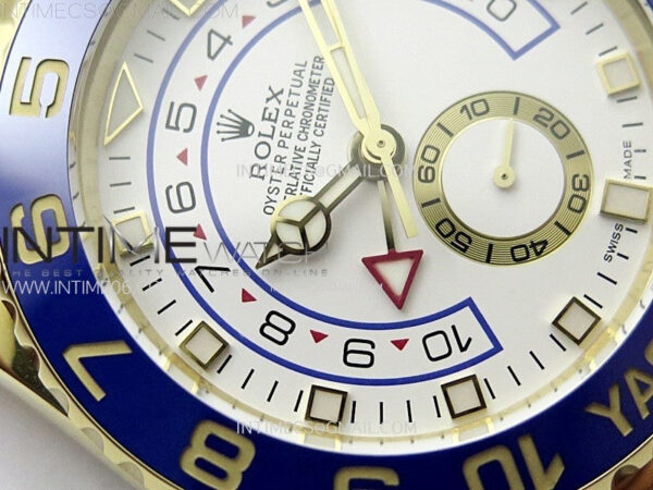 YachtMaster II 116688 Blue Ceramic Bezel YG KF 1:1 Best Edition White Dial on YG Bracelet A7750 – Bild 7