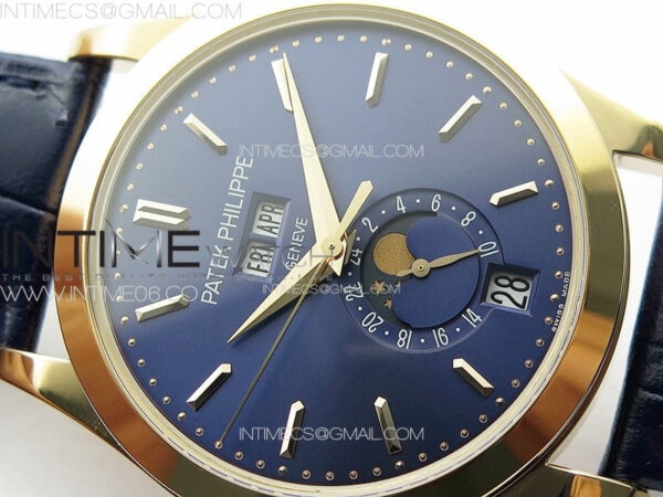 Annual Calendar Moonphase 5396 RG PPF 1:1 Best Edition Blue Dial on Black Leather Strap PPF324 – Bild 7