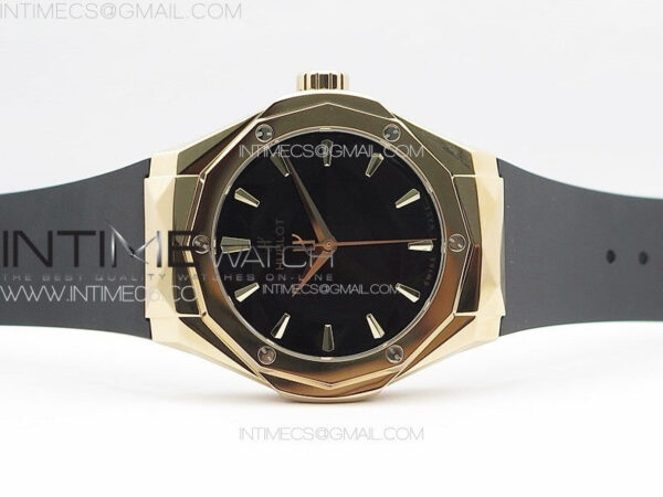 Big BangClassic Fusion Orlinski RG APSF 1:1 Best Edtion Facetd Black Dial on Black Rubber Strap A2892 to HUB1100 – Bild 3