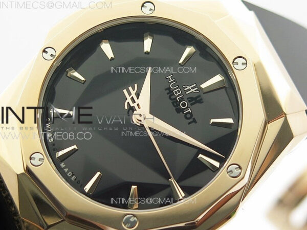 Big BangClassic Fusion Orlinski RG APSF 1:1 Best Edtion Facetd Black Dial on Black Rubber Strap A2892 to HUB1100 – Bild 4