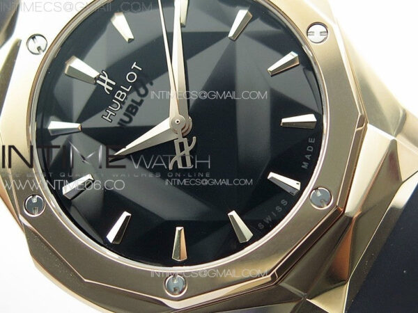 Big BangClassic Fusion Orlinski RG APSF 1:1 Best Edtion Facetd Black Dial on Black Rubber Strap A2892 to HUB1100 – Bild 5