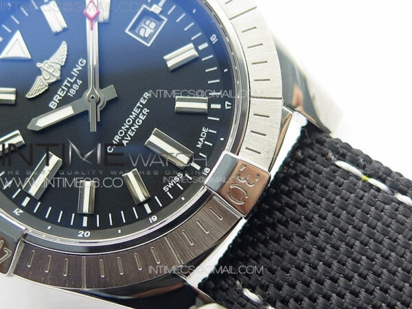Avenger Automatic 43mm SS B50 Best Edition Black Dial on Black Nylon Strap A2824 – Bild 6