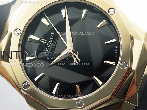 Big BangClassic Fusion Orlinski RG APSF 1:1 Best Edtion Facetd Black Dial on Black Rubber Strap A2892 to HUB1100 – Bild 7