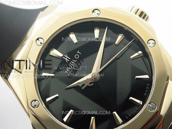 Big BangClassic Fusion Orlinski RG APSF 1:1 Best Edtion Facetd Black Dial on Black Rubber Strap A2892 to HUB1100 – Bild 8