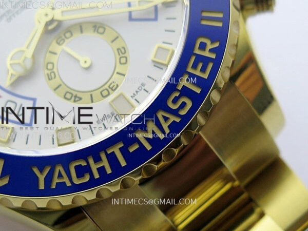 YachtMaster II 116688 Blue Ceramic Bezel YG KF 1:1 Best Edition White Dial on YG Bracelet A7750 – Bild 10