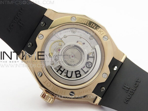 Big BangClassic Fusion Orlinski RG APSF 1:1 Best Edtion Facetd Black Dial on Black Rubber Strap A2892 to HUB1100 – Bild 19