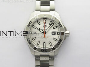 Aquaracer Calibre 5 44mm TARF 1:1 Best Edition White Dial SS Bezel on SS Bracelet SW200