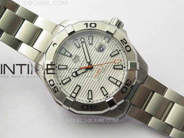 Aquaracer Calibre 5 44mm TARF 1:1 Best Edition White Dial SS Bezel on SS Bracelet SW200 – Bild 2