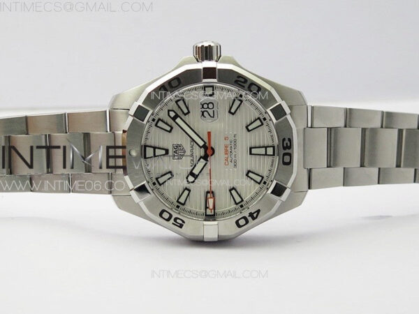 Aquaracer Calibre 5 44mm TARF 1:1 Best Edition White Dial SS Bezel on SS Bracelet SW200 – Bild 3